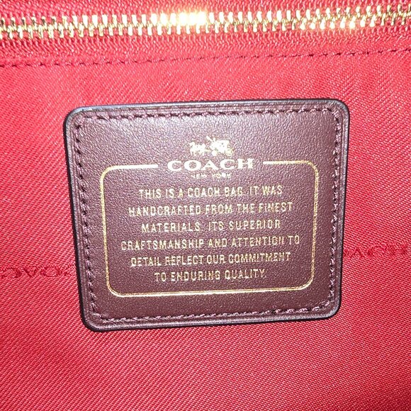 COACH BROOKLYN CARRYALL 34 in Oxblood - Picture 7 of 8